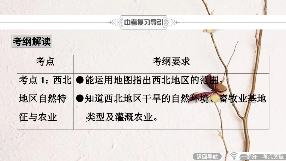 中考地理总复习 第1部分 考点突破 第17章 西北地区及青藏地区课件 新人教版_第2页