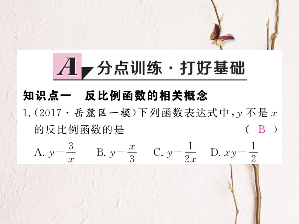 九年级数学下册 26 反比例函数 26.1 反比例函数作业课件 （新版）新人教版_第2页