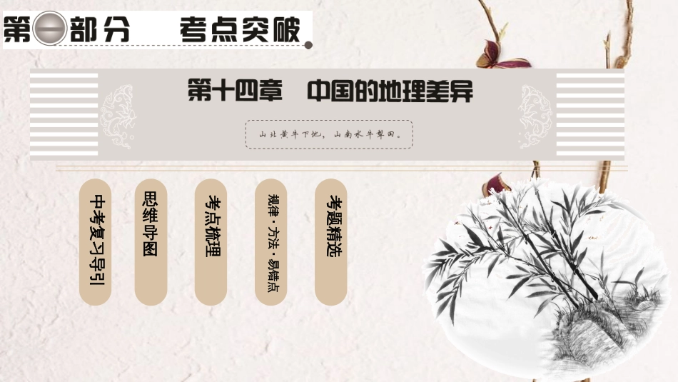 中考地理总复习 第1部分 考点突破 第14章 中国的地理差异课件 新人教版(1)_第1页