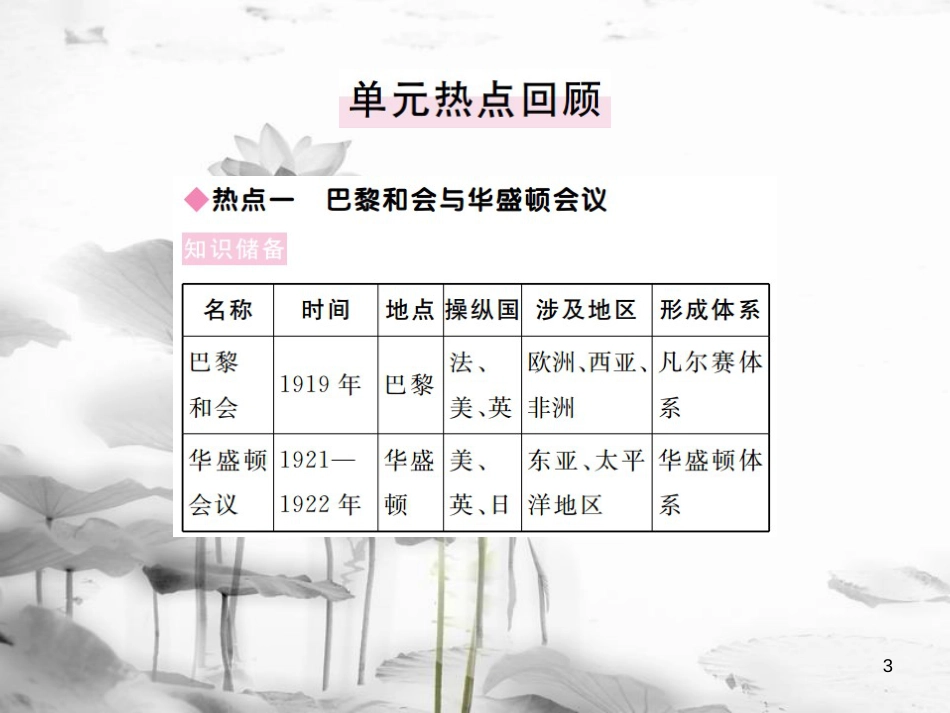 （全国版）九年级历史下册 第二单元 凡尔赛—华盛顿体系下的世界小结练习课件 新人教版(1)_第3页