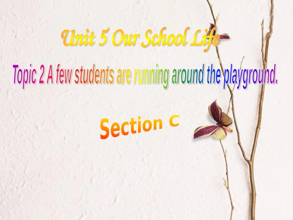 七年级英语下册 Unit 5 Our school life Topic 2 A few students are running around the playground Section C同步课件 （新版）仁爱版_第1页