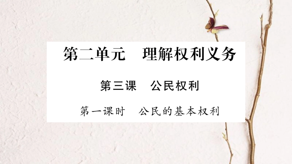 八年级道德与法治下册 第二单元 理解权利义务 第三课 公民权利课件 新人教版(1)_第1页