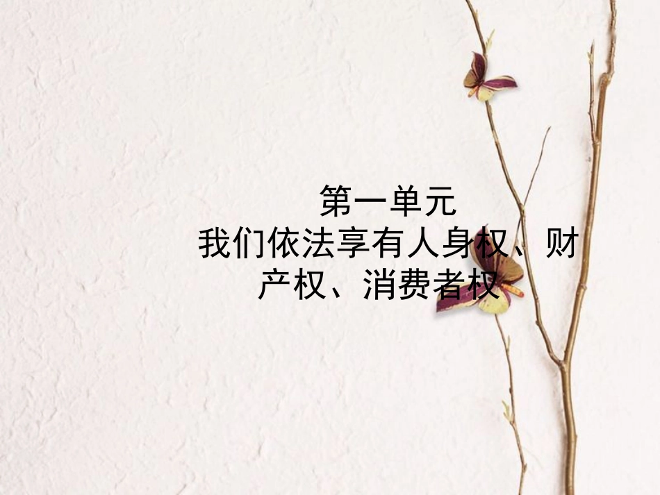 （烟台专版）中考政治复习 第一部分 八上 第一单元 我们依法享有人身权、财产权、消费者权课件_第1页
