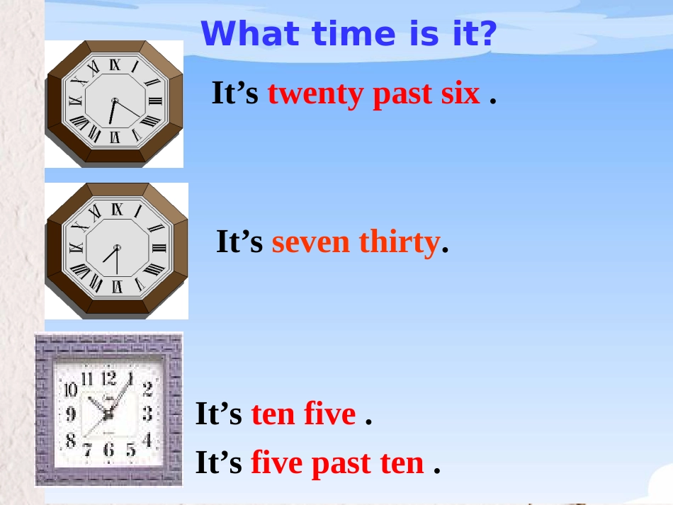 七年级英语下册 Unit 2 What time do you go to school Period 1教学课件 （新版）人教新目标版_第3页