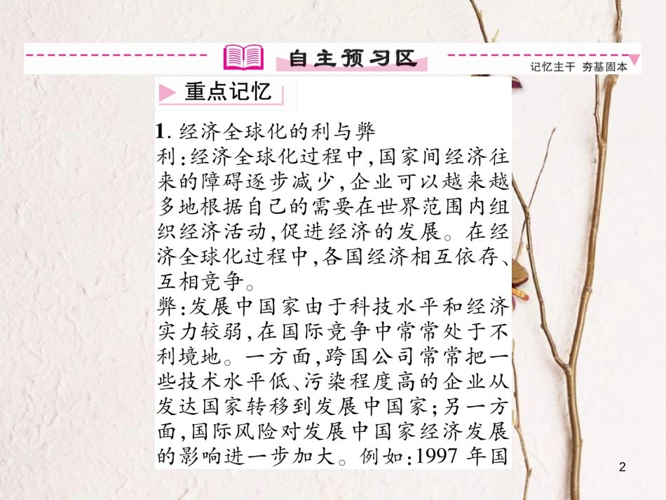 九年级历史下册 第七单元 战后世界格局的演变 第16课 世界经济的“全球化”作业课件2 新人教版_第2页