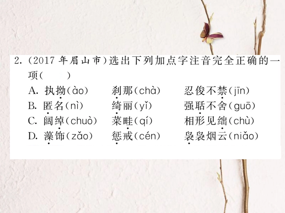 中考语文二轮复习 专题突破讲读 第1部分 语言积累与运用 专题一字音 字形与书写课件(1)_第3页