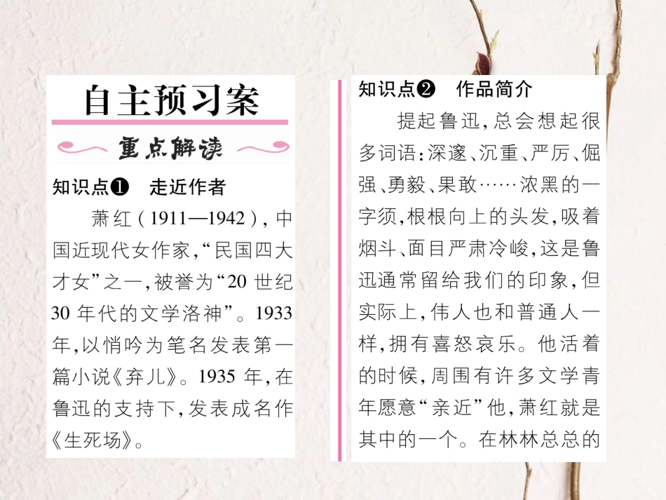 （遵义专版）七年级语文下册 第一单元 3 回忆鲁迅先生（节选）课件 新人教版_第2页
