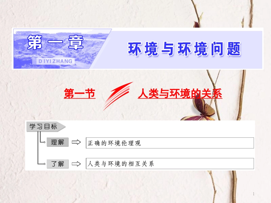 高中地理 第一章 环境与环境问题 第一节 人类与环境的关系课件 中图版选修6_第1页