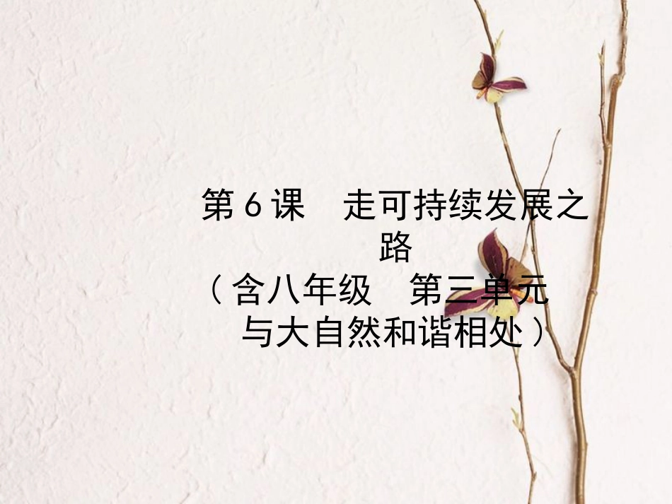 （烟台专版）中考政治复习 第一部分 九全一册 第二单元 关注国家的发展 第6课 走可持续发展之路课件_第1页