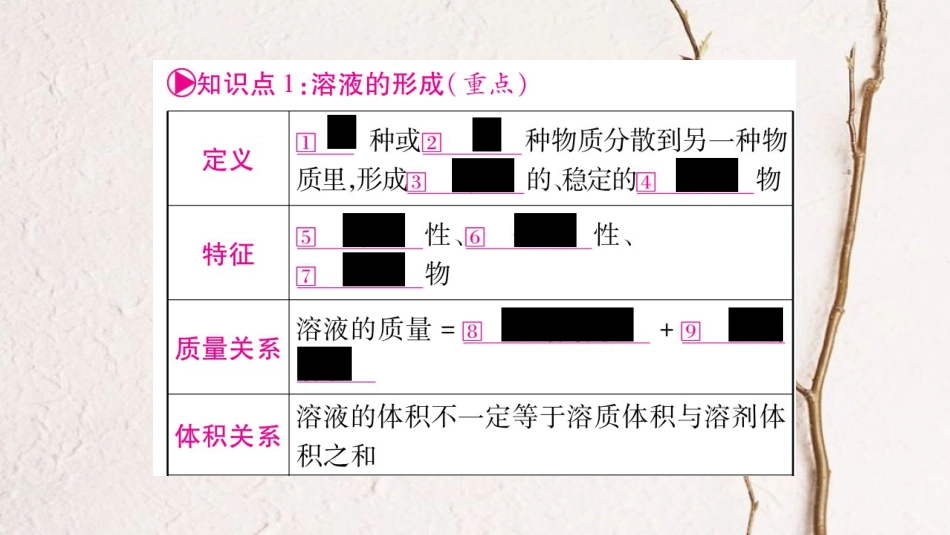 安徽省中考化学总复习 第1部分 教材系统复习 第9单元 溶液课件_第2页