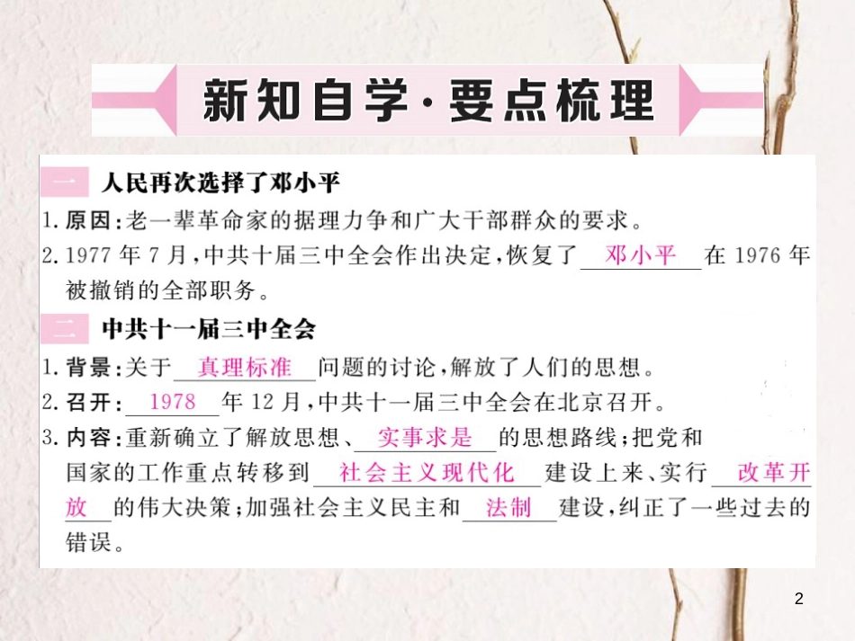 八年级历史下册 第三单元 社会主义现代化建设的新时期 第6课 伟大的历史转折作业课件 川教版_第2页