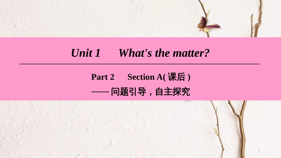 八年级英语下册 Unit 1 What’s the matter Part 2 Section A（课后）课件 （新版）人教新目标版(1)_第1页