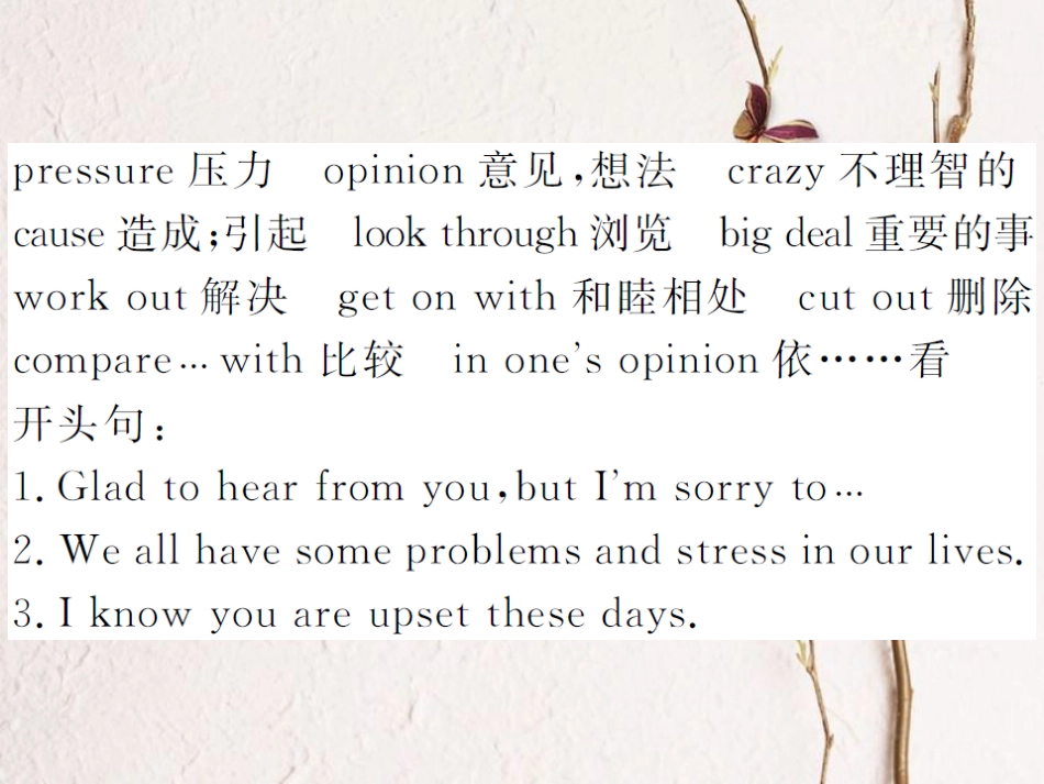 （贵州专版）春八年级英语下册 Unit 4 Why don’t you talk to your parents（第6课时）作业课件 （新版）人教新目标版_第3页