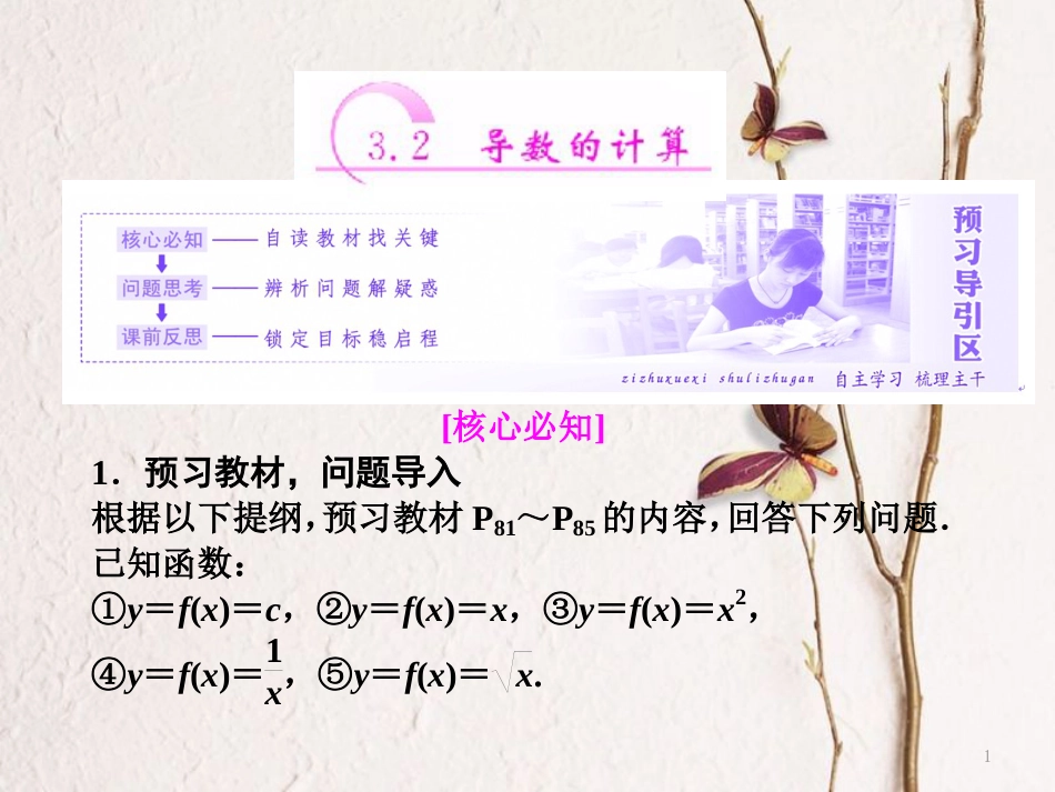 高中数学 第三章 导数及其应用 3.2 导数的计算课件 新人教A版选修1-1_第1页