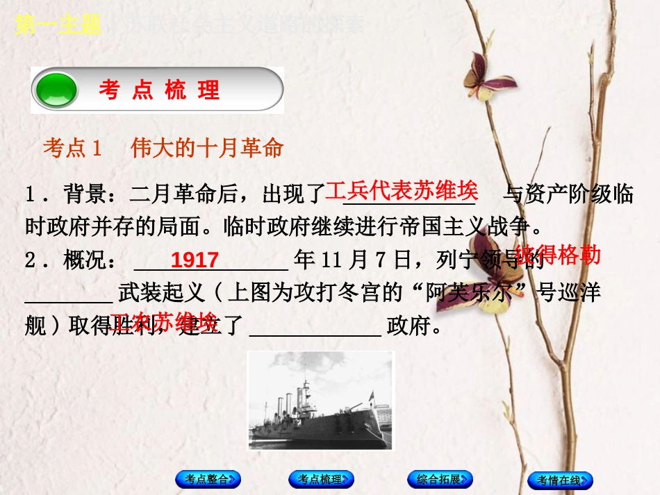 （重庆专版）中考历史复习 教材梳理 第六部分 世界现代史 第一主题 苏联社会主义道路的探索课件_第3页