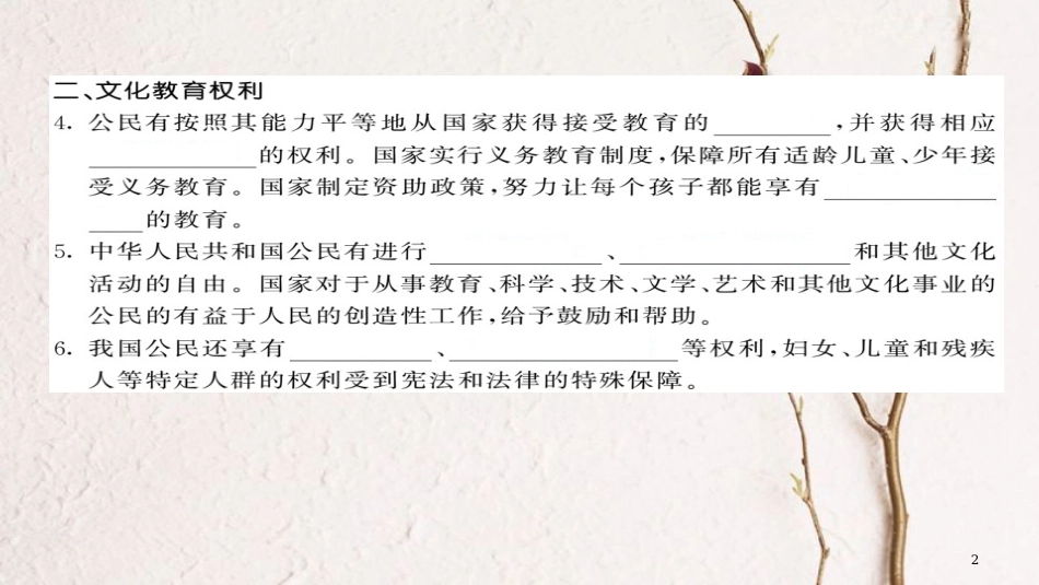 八年级道德与法治下册 第二单元 理解权利义务 第三课 公民权利（第2课时）课件 新人教版_第2页