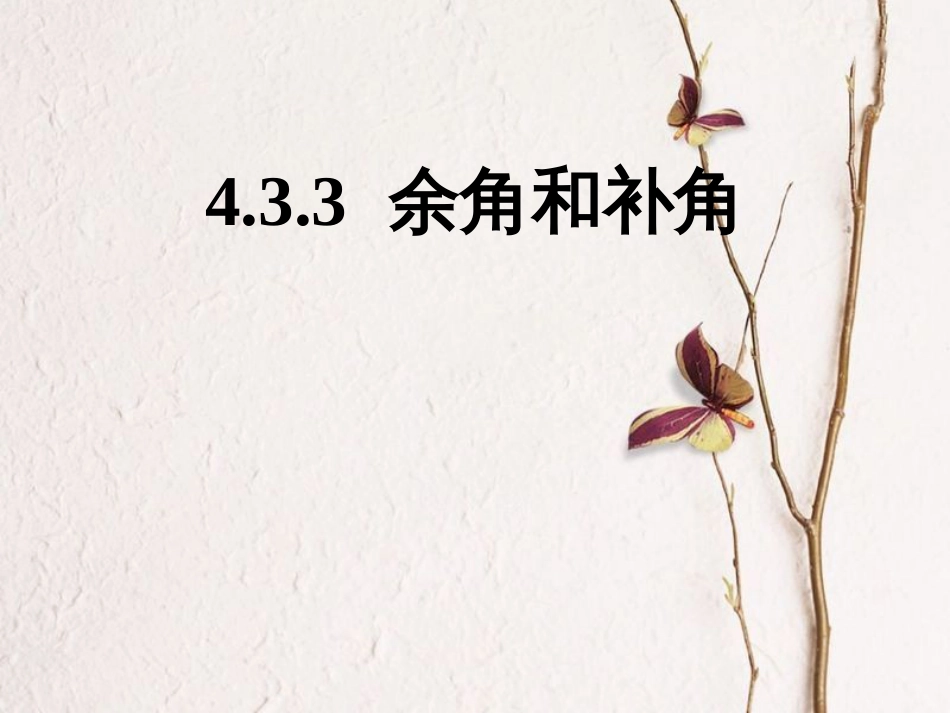 陕西省安康市石泉县池河镇七年级数学上册 4.3.3 余角和补角课件 （新版）新人教版(1)_第1页