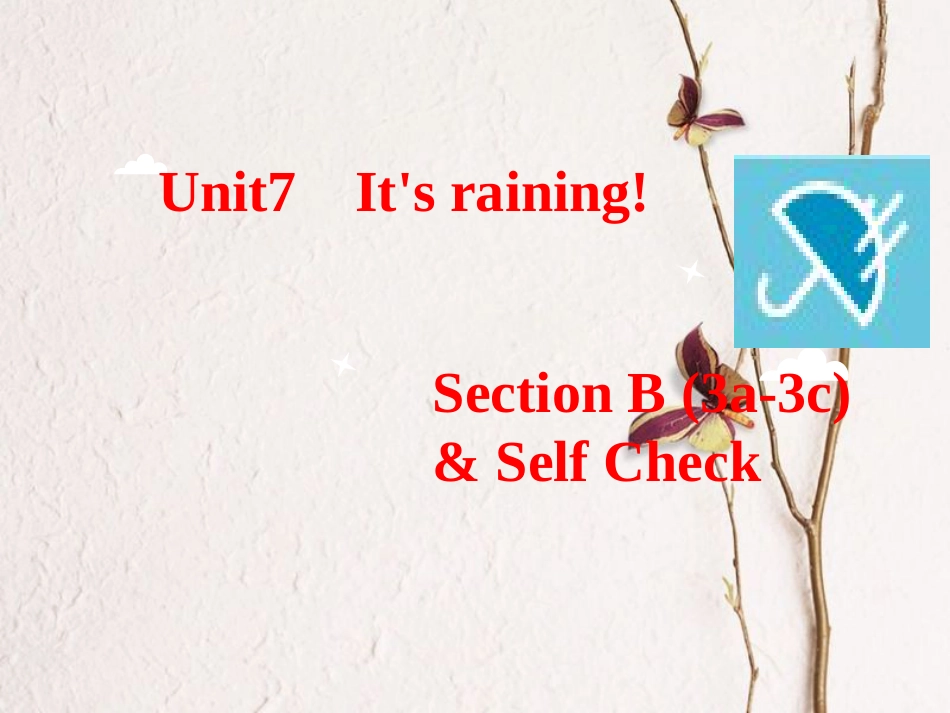 贵州省习水县七年级英语下册 Unit 7 It’s raining Section B（3a-3c）& Self Check课件 （新版）人教新目标版(1)_第1页