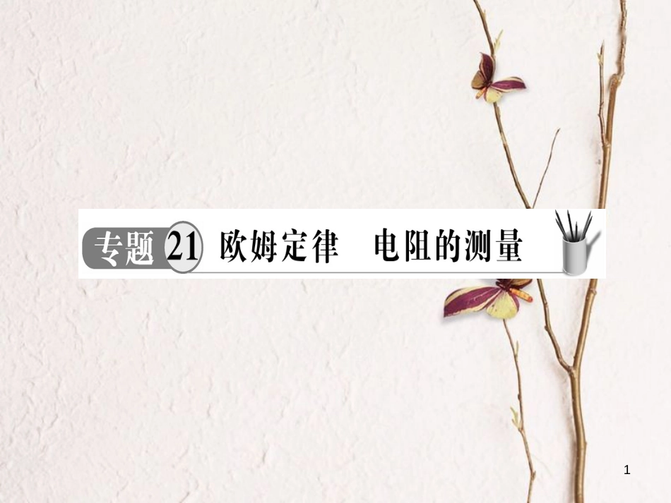 中考物理 专题21 欧姆定律 电阻的测量复习课件_第1页