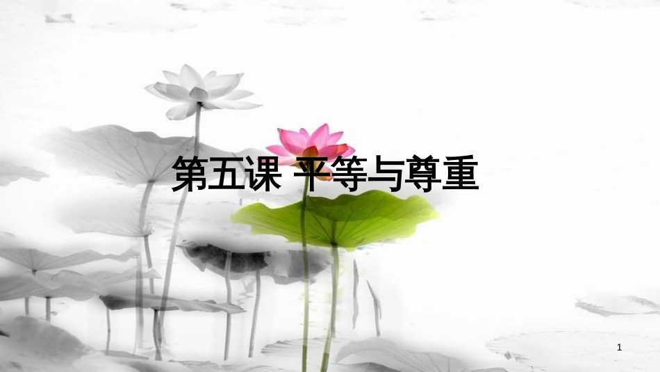 八年级道德与法治上册 第二单元 与人和谐相处 第5课 平等与尊重课件 陕教版(1)_第1页