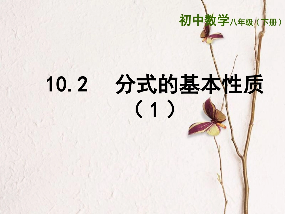 江苏省连云港市东海县八年级数学下册 第10章 分式 10.2 分式的基本性质（1）课件 （新版）苏科版(1)_第1页