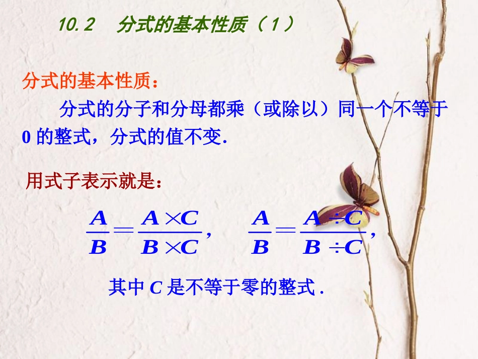 江苏省连云港市东海县八年级数学下册 第10章 分式 10.2 分式的基本性质（1）课件 （新版）苏科版(1)_第3页