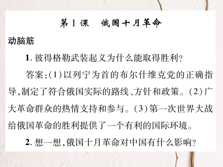 九年级历史下册 第一单元 苏联社会主义道路的探索教材习题答案作业课件 岳麓版_第2页