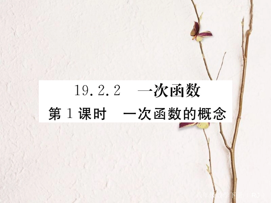 安徽省春八年级数学下册 第19章 一次函数 19.2.2 一次函数 第1课时 一次函数的概念练习课件 （新版）新人教版_第1页