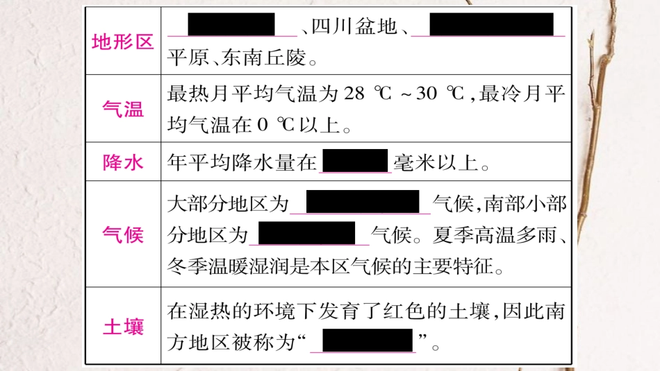 （人教版通用）中考地理总复习 八下 第7章 南方地区 第1课时 自然特征与农业 长江三角洲地区课件_第3页