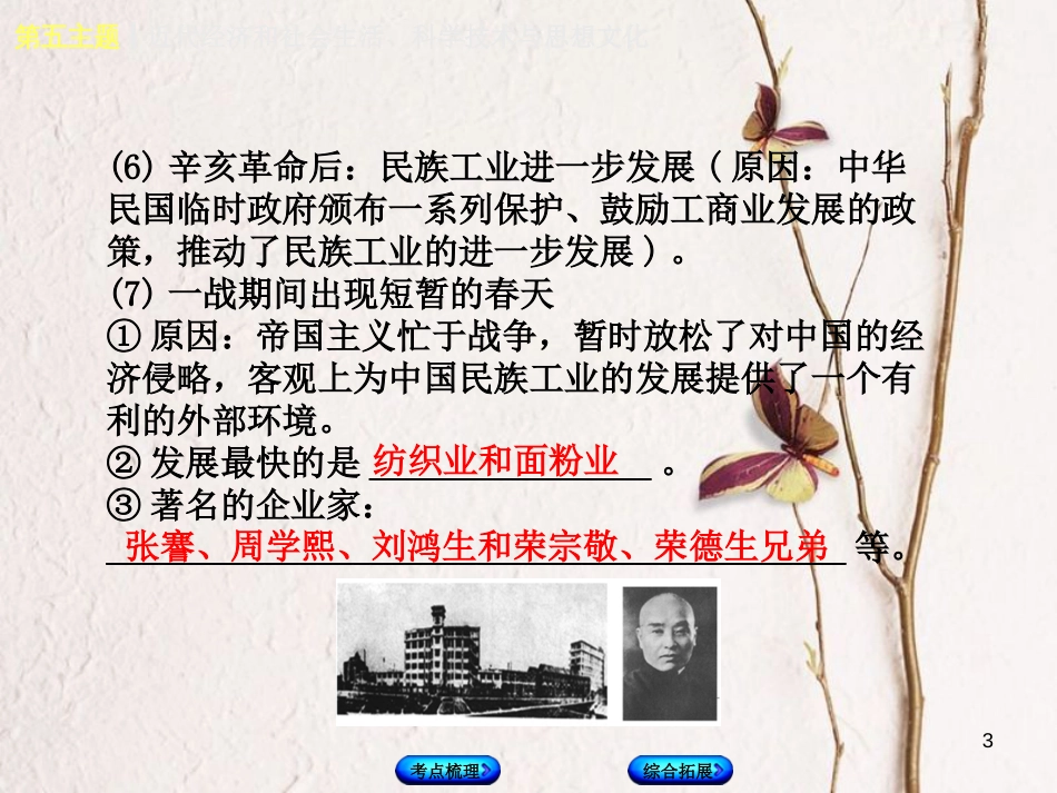 （重庆专版）中考历史复习 教材梳理 第二部分 中国近代史 第五主题 近代经济和社会生活、科学技术与思想文化课件(1)_第3页