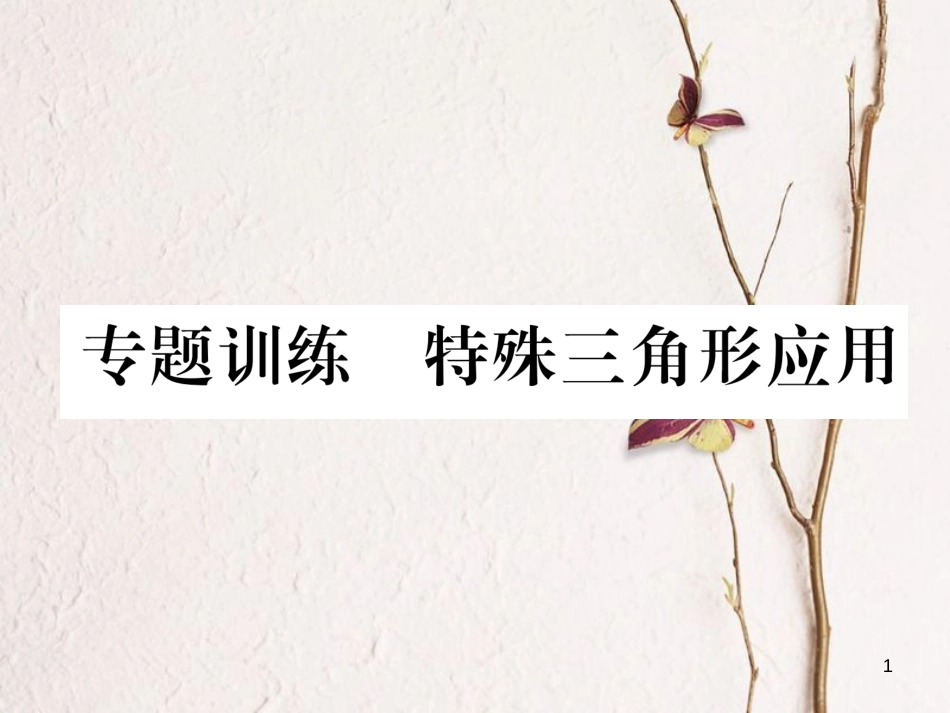 （成都专版）八年级数学下册 专题训练 特殊三角形应用作业课件 （新版）北师大版(1)_第1页