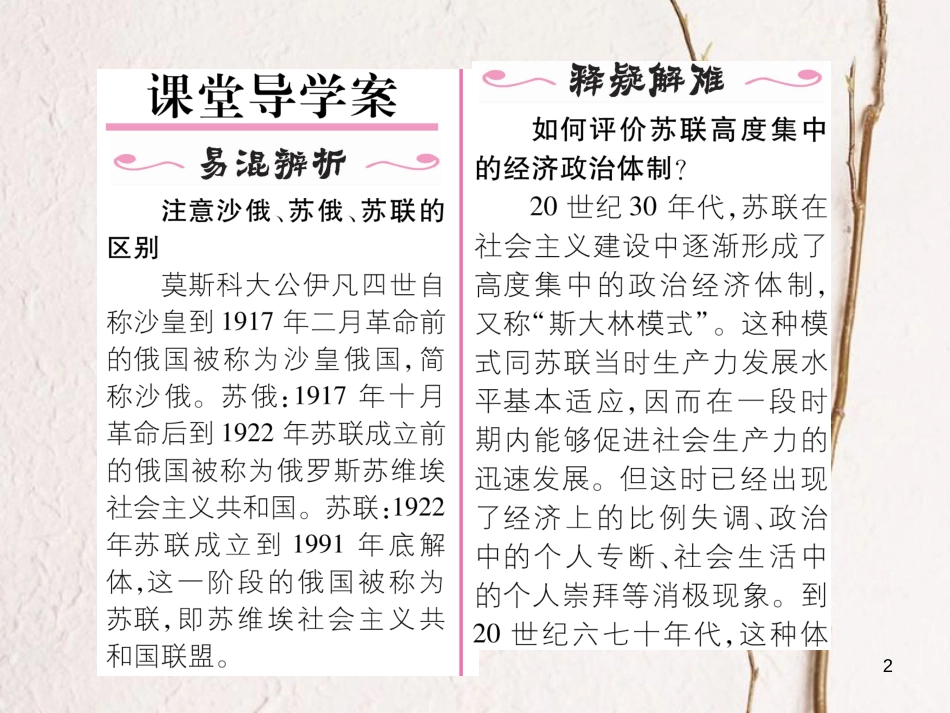 九年级历史下册 第一单元 苏联社会主义道路的探索 第2课 对社会主义道路的探索作业课件1 新人教版_第2页