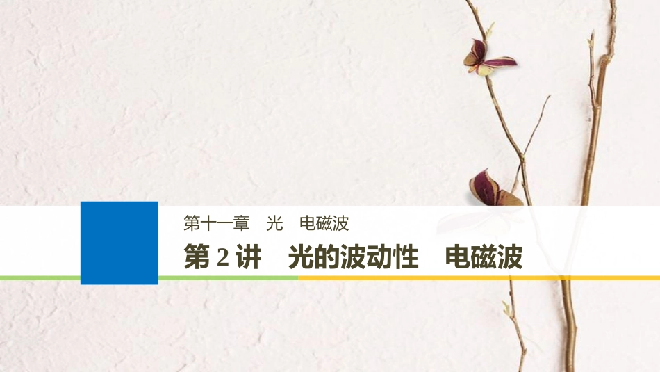 （浙江选考）2019版高考物理大一轮复习 第十一章 光 电磁波 第2讲 光的波动性 电磁波课件(1)_第1页