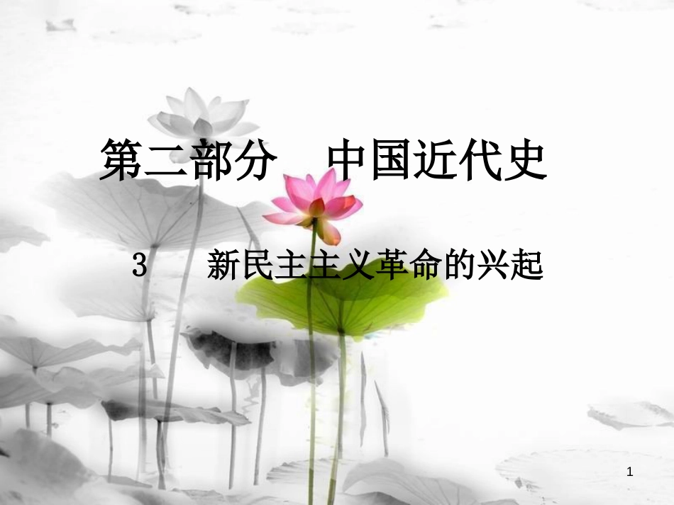 中考历史总复习 第二部分 中国近代史 3 新民主主义革命的兴起课件(1)_第1页