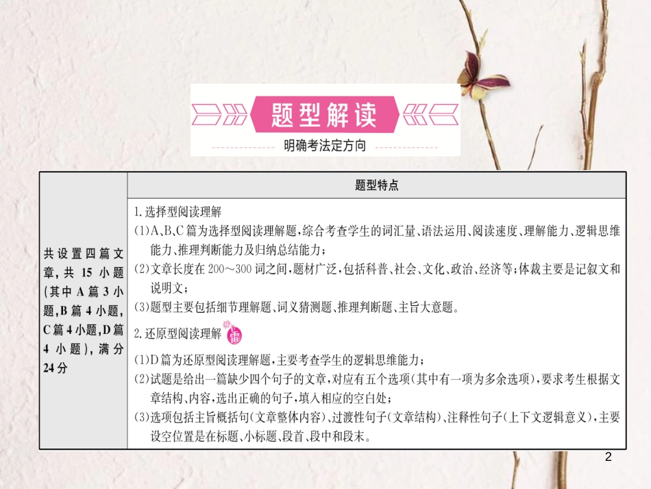 (淄博专版)中考英语复习 第二部分 语言知识运用 题型三 阅读理解课件_第2页