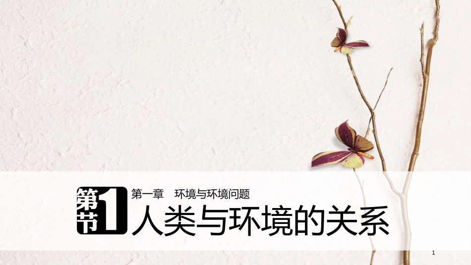 高中地理 第一章 环境与环境问题 第一节 人类与环境的关系同步备课课件 中图版选修6_第1页