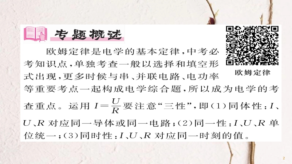 九年级物理全册 专题复习（2）欧姆定律习题课件 （新版）新人教版(1)_第2页