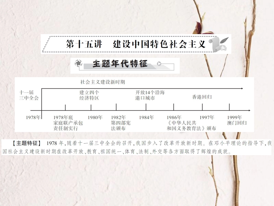 中考历史全程突破 第二部分 教材研析篇 中国现代史 第十五讲 课件 北师大版_第1页