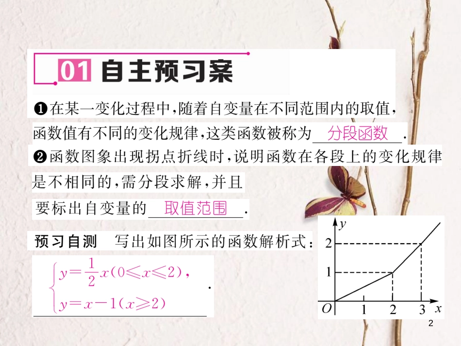 （遵义专版）八年级数学下册 第19章 一次函数 19.2 一次函数 19.2.2 第4课时 一次函数的应用作业课件 （新版）新人教版_第2页