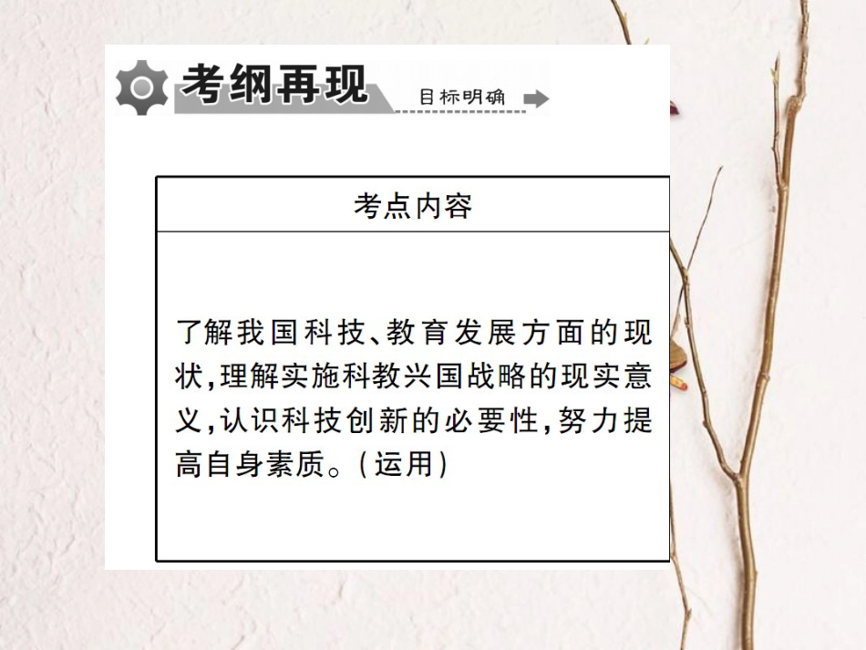 重庆市中考政治 专题复习十六 了解科技教育现状 建设创新型国家课件_第2页