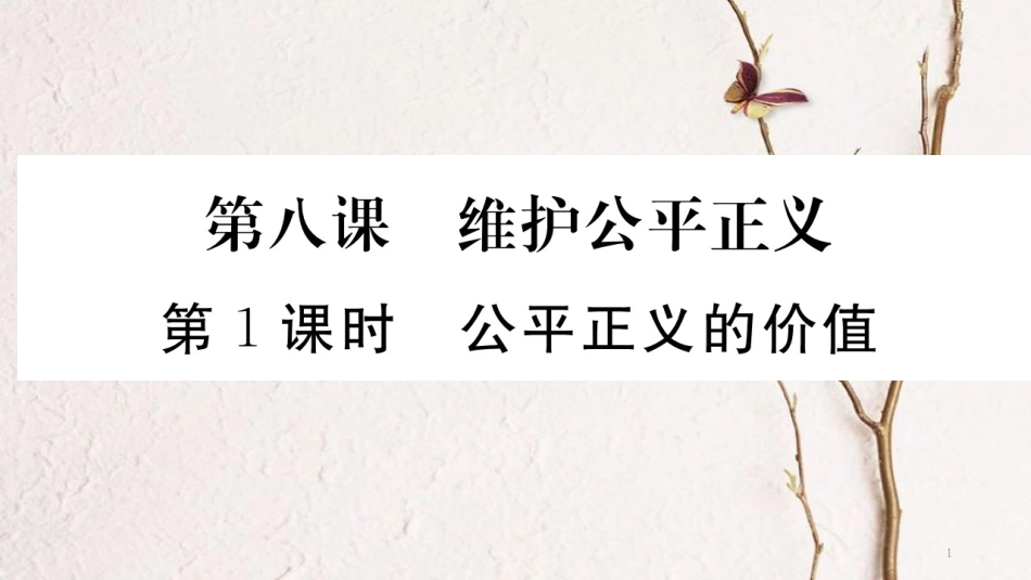 八年级道德与法治下册 第四单元 崇尚法治精神 第八课 维护公平正义 第1框 公平正义的价值习题讲评课件 新人教版_第1页