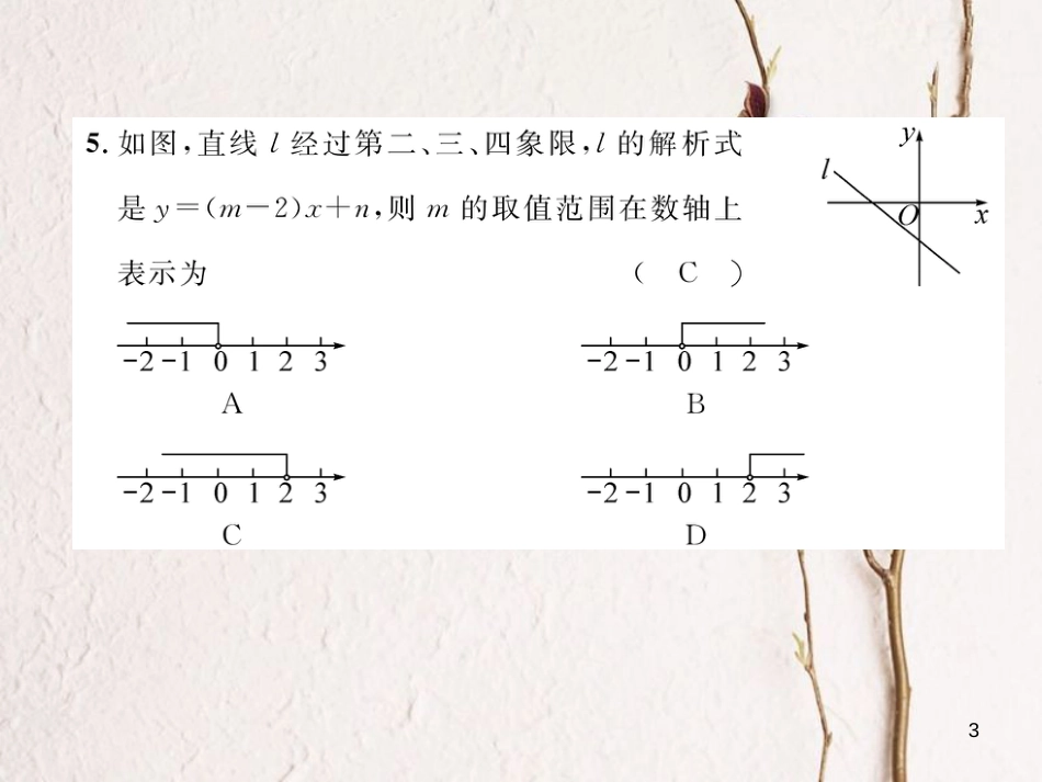 （毕节专版）八年级数学下册 第2章 一元一次不等式与一元一次不等式组达标测试卷作业课件 （新版）北师大版_第3页