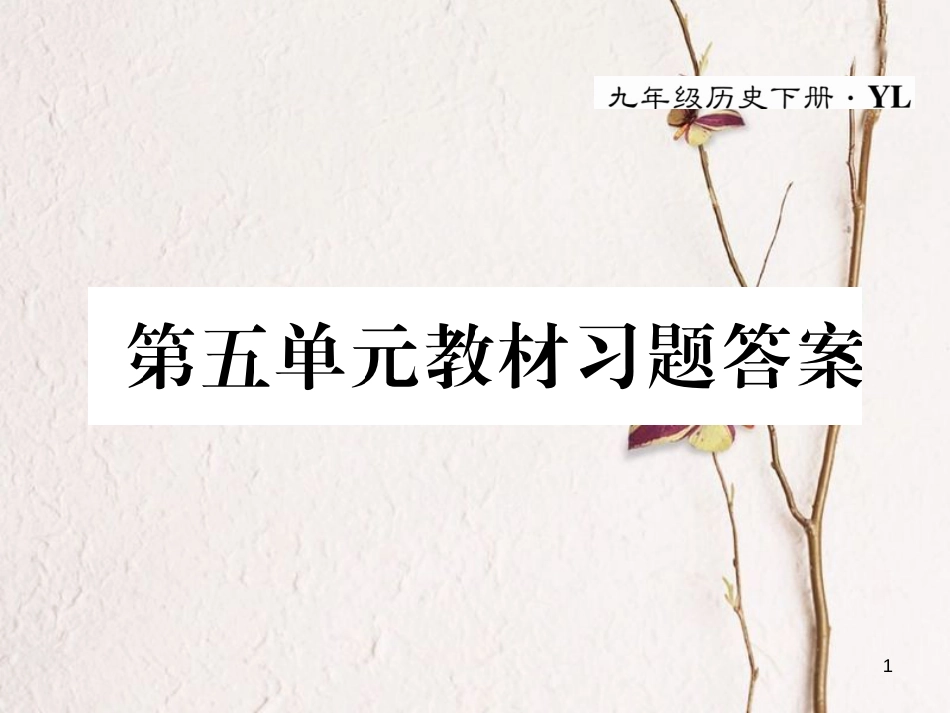 九年级历史下册 第五单元 社会主义国家的改革与演变教材习题答案作业课件 岳麓版_第1页