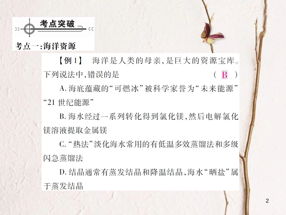 九年级化学下册 第八单元 海水中的化学单元小结习题课件 （新版）鲁教版_第2页