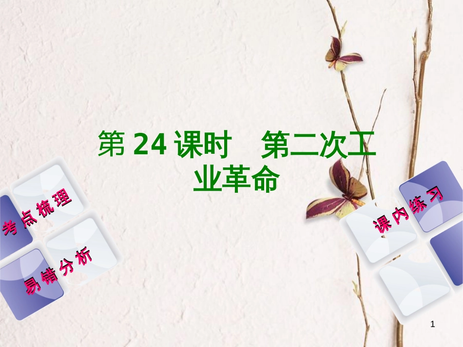 （江西专版）中考历史复习 第1部分 教材梳理篇 第五单元 世界近代史 第24课时 第二次工业革命课件_第1页