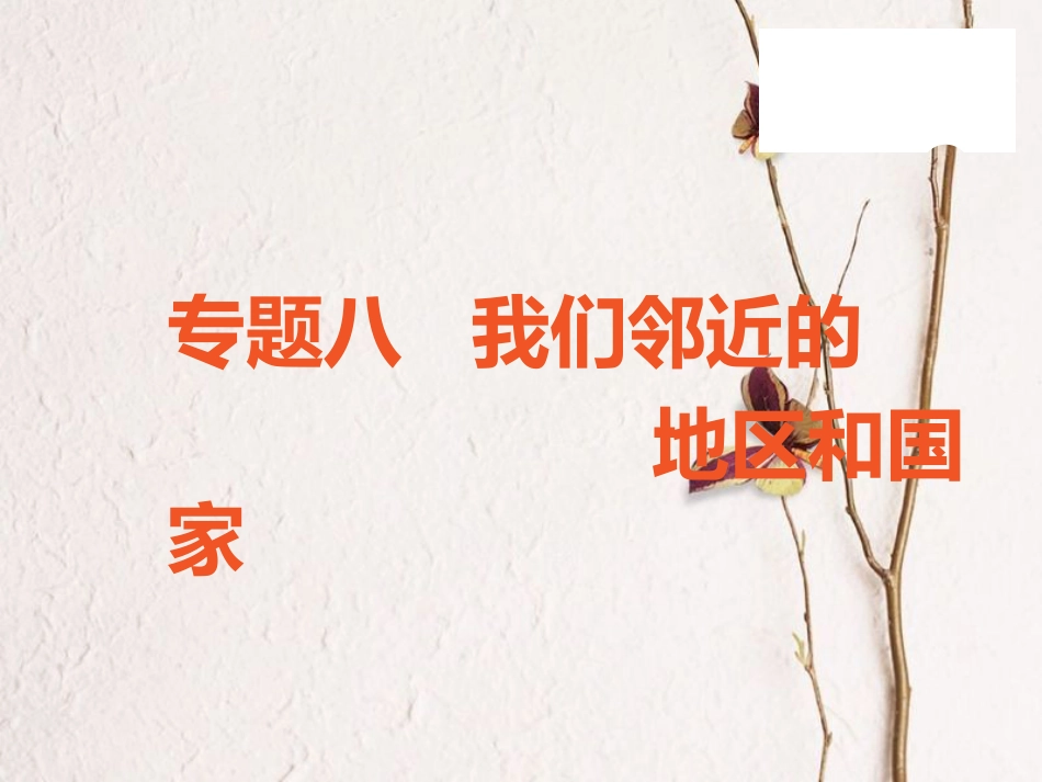 （广东专版）中考地理 中考解读 专题复习八 我们邻近的和国家课件_第1页