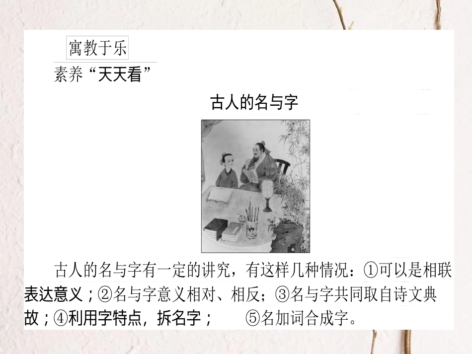 2019届高三语文一轮复习 专题六 文言文阅读 6.6 古代文化常识的复习课件_第2页