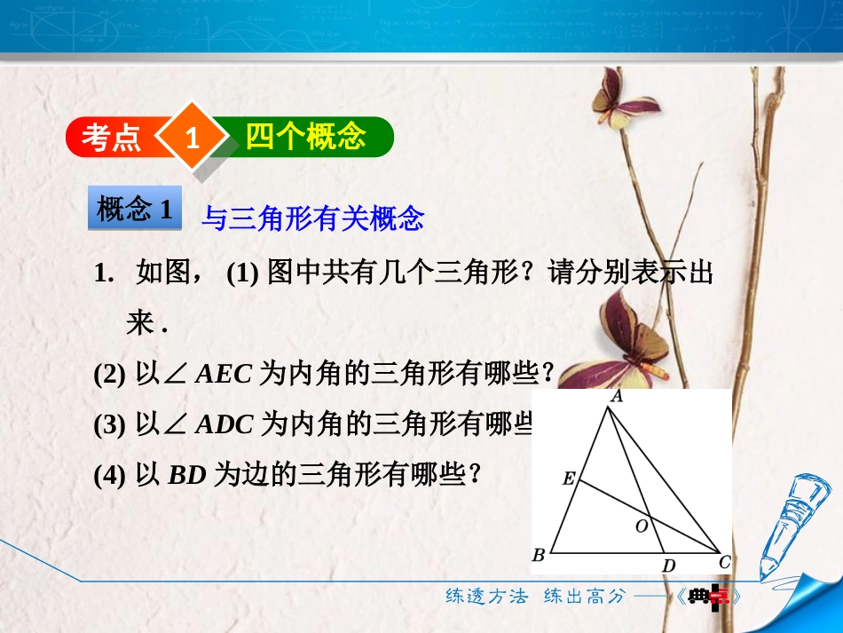 七年级数学下册 第4章 三角形全章热门考点整合课件 （新版）北师大版(1)_第3页