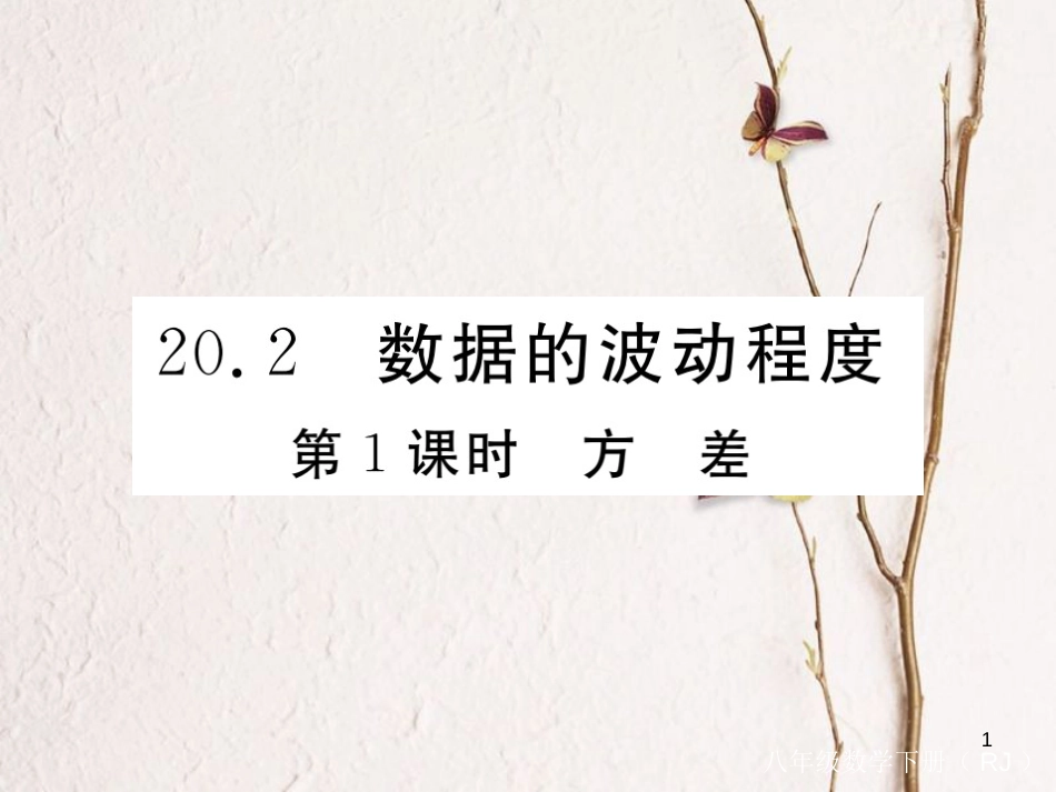 安徽省八年级数学下册 第20章 数据的分析 20.2 数据的波动程度 第1课时 方差练习课件 （新版）新人教版_第1页