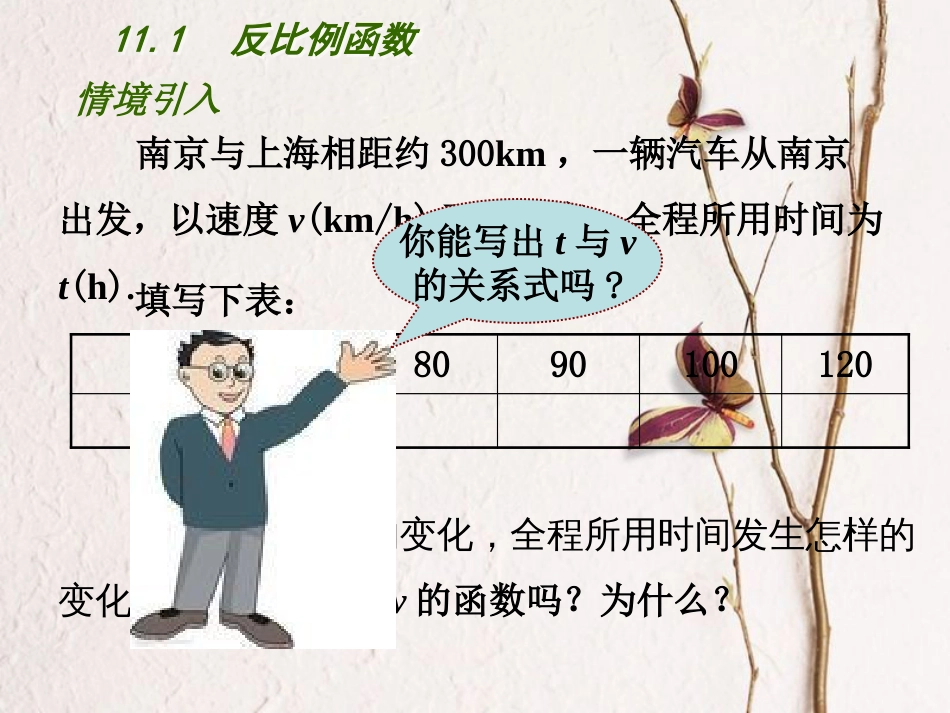 江苏省连云港市东海县八年级数学下册 第11章 反比例函数 11.1 反比例函数课件 （新版）苏科版_第2页